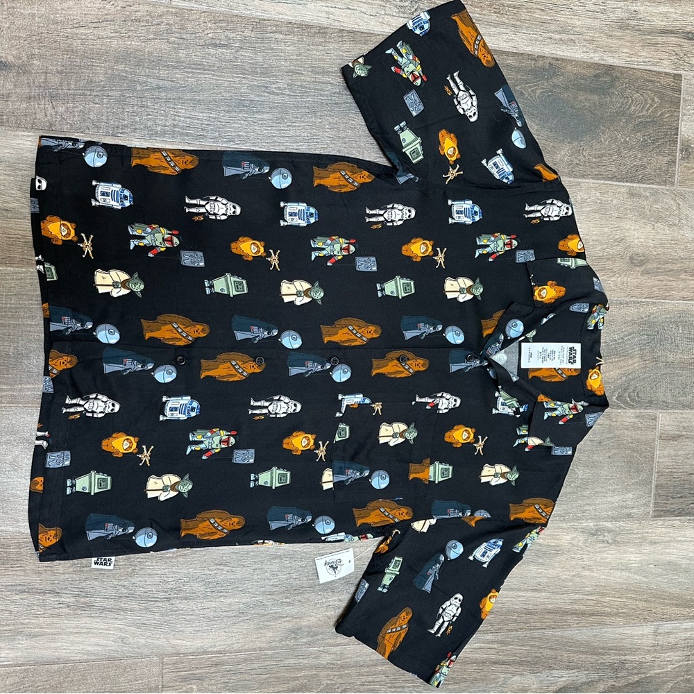 Disney Black Star Wars Casual Button Down Shirt